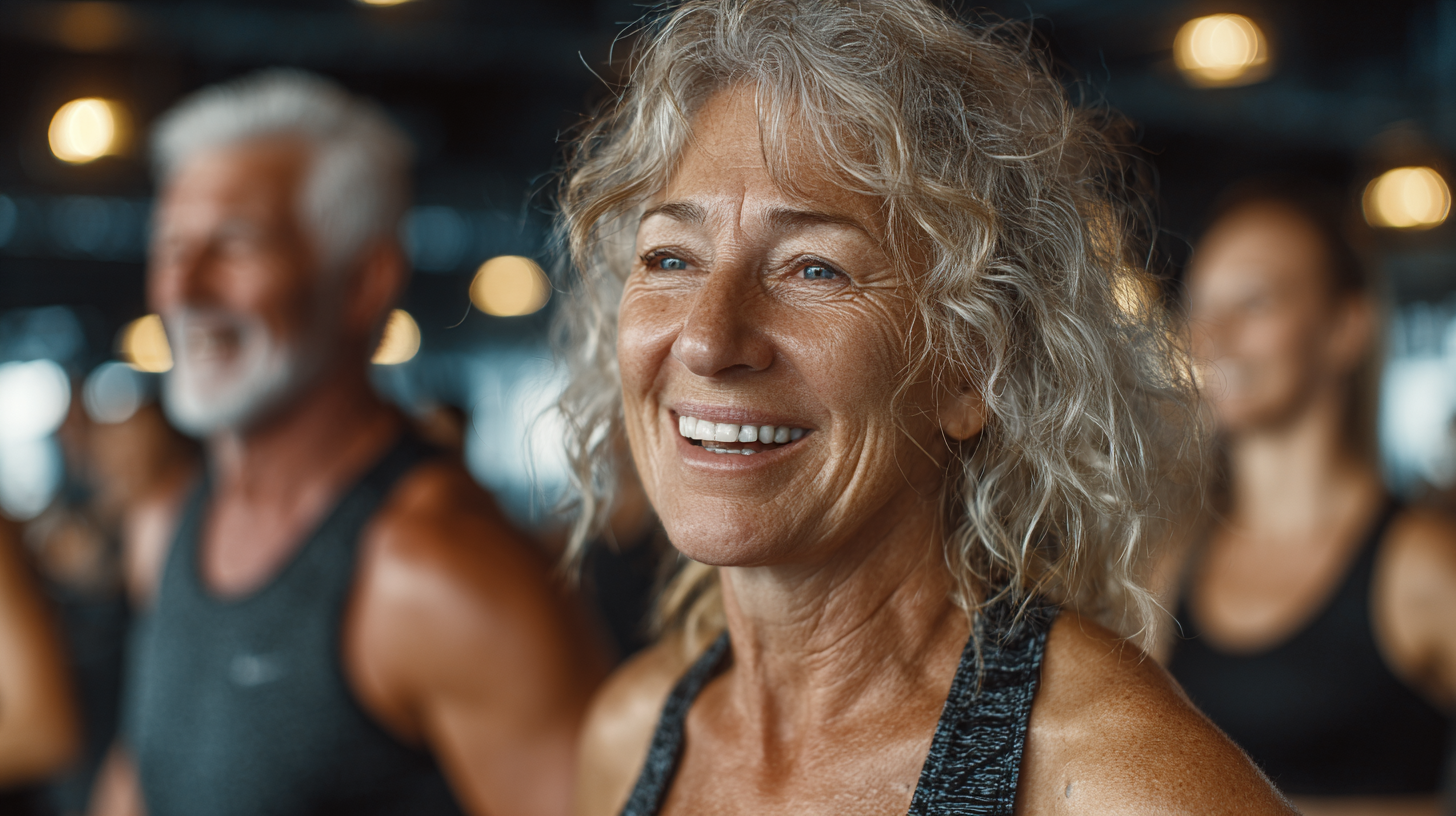 Активні люди старшого віку під час занять